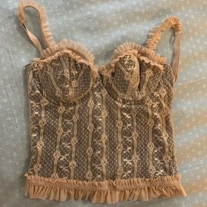 Cream lace lingerie top